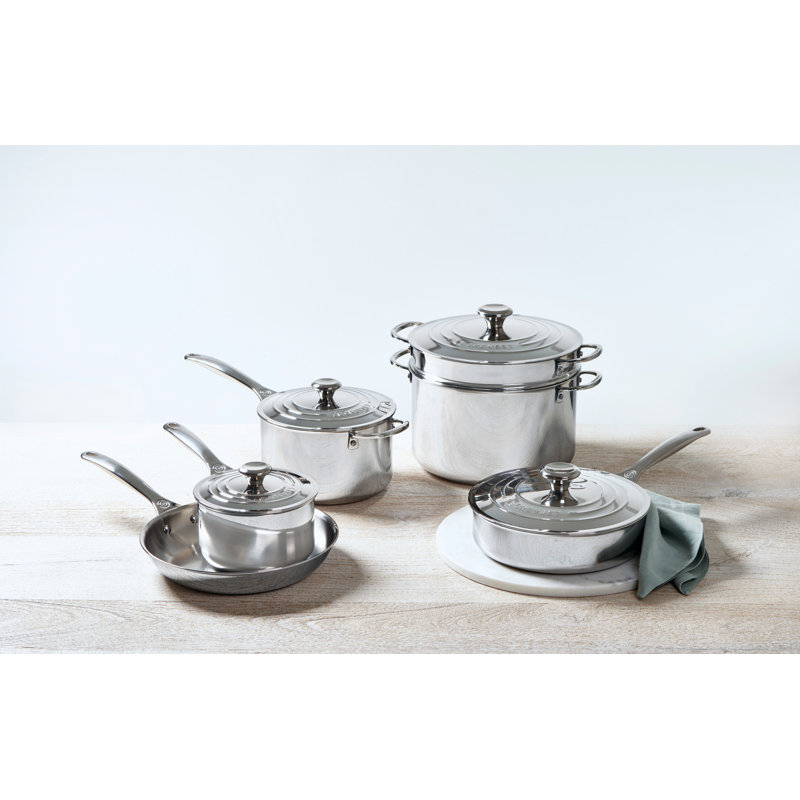 Le Creuset Stainless Steel 10 Piece Cookware Set & Reviews Wayfair